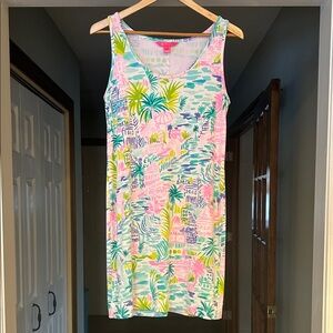 Lilly Pulitzer Cute Casual Colorful Print Summer Tank Mini Dress Size S
